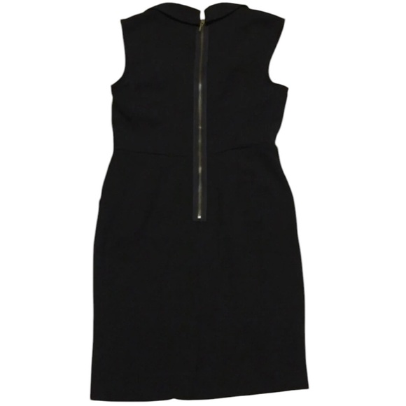 Loft Cowl Neck Exposed Zipper Black Midi Dress 2 - Picture 7 of 9